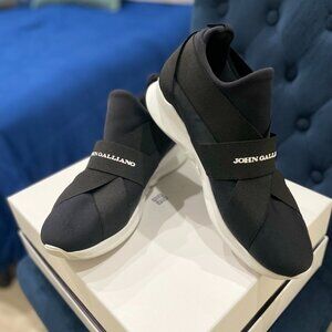 John Galliano Paris High-Top Designer Sneakers - Black - Size 10